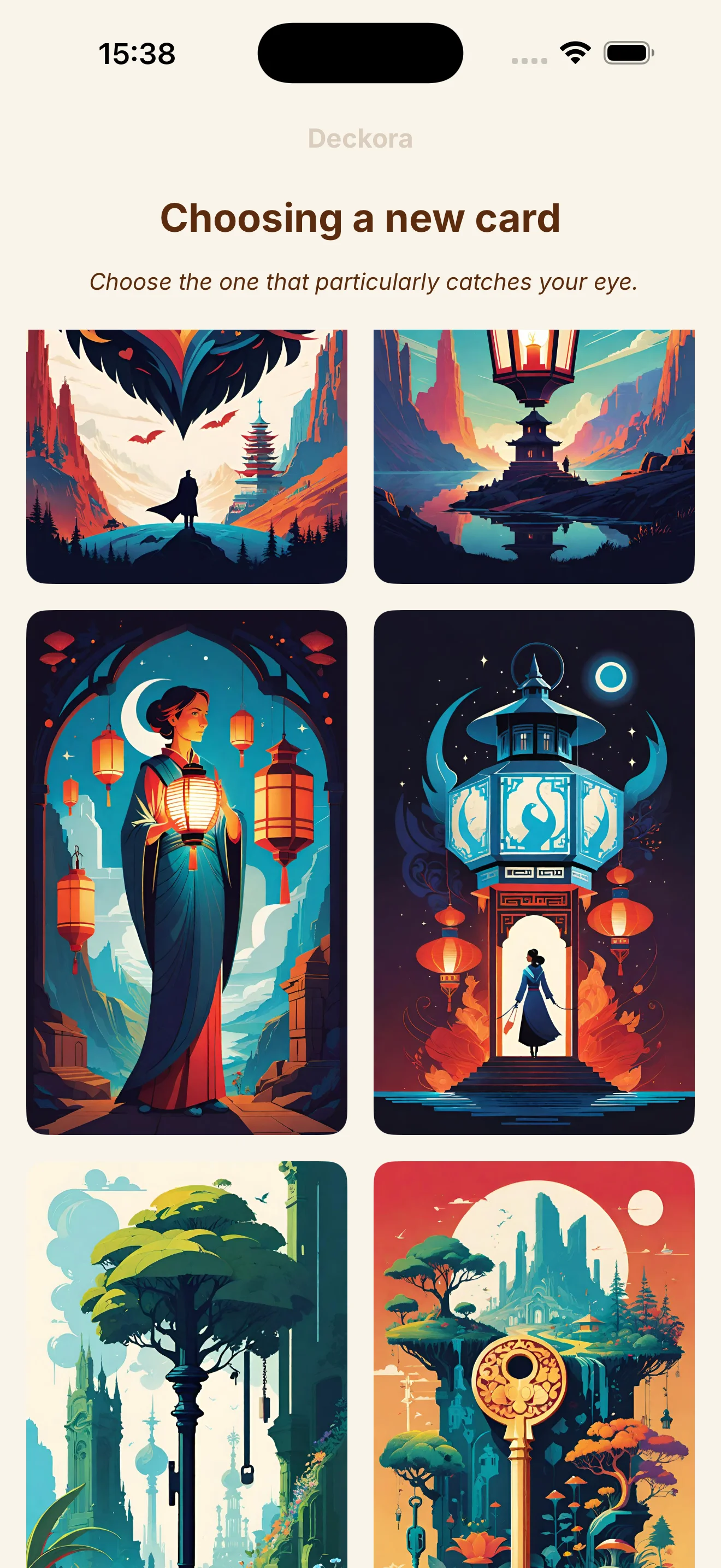Choosing a card