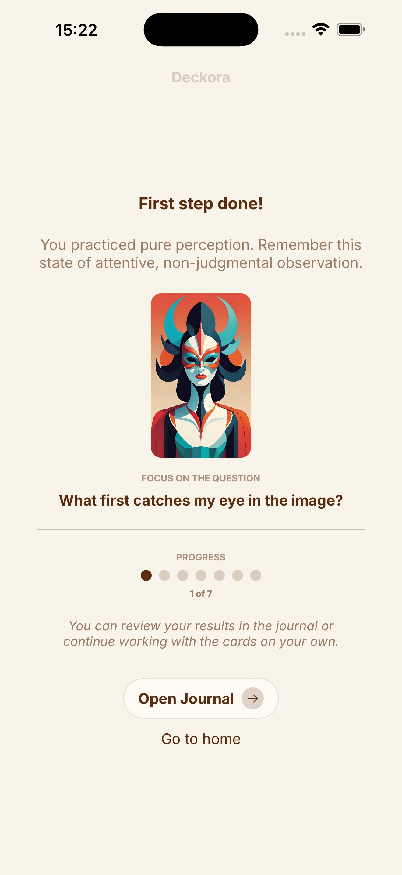 Journal screen
